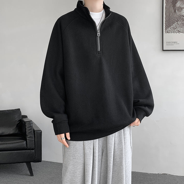 Herren Thermo-Pullover mit Stehkragen und hochwertiger Struktur Aliams