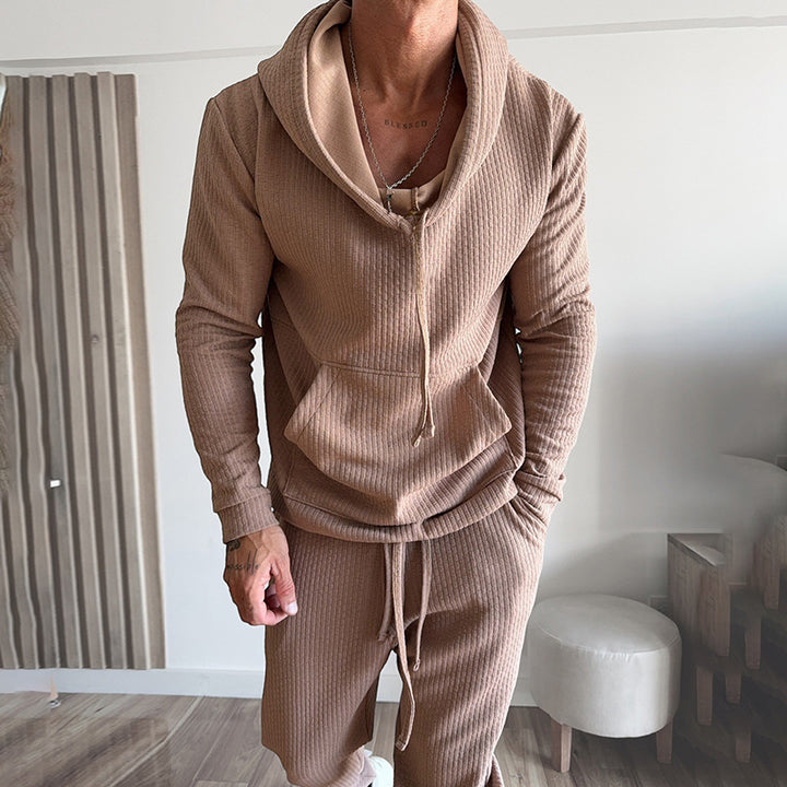 Herren gemütlicher Hoodie und Jogginghose Set Aliams