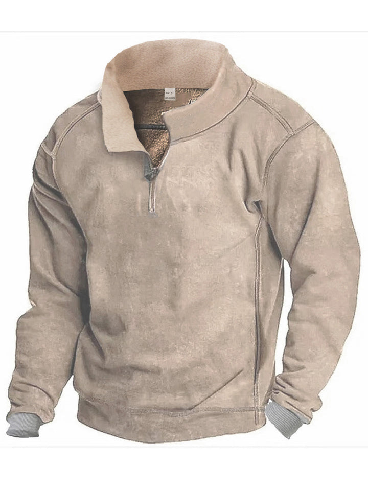 Herren Fleece Sweatshirt mit Stehkragen Aliams