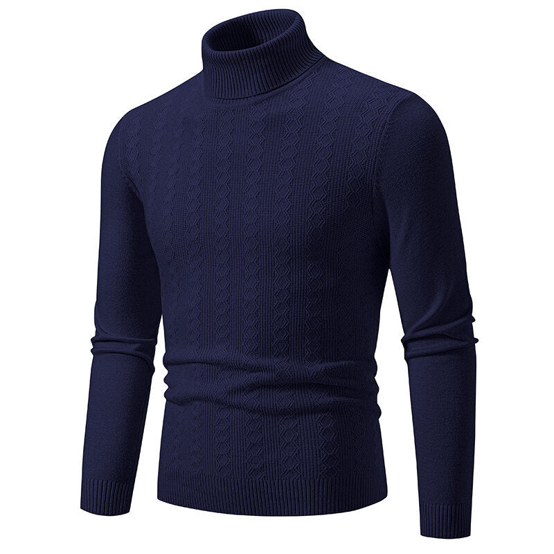 Herren Rollkragenpullover mit strukturiertem Zopfdesign Aliams