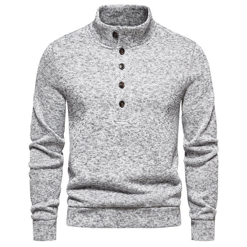 Herren gemütlicher Stehkragenpullover aus weichem Strickmaterial Aliams