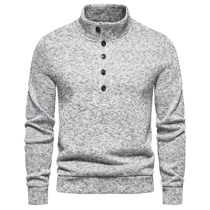 Herren gemütlicher Stehkragenpullover aus weichem Strickmaterial Aliams