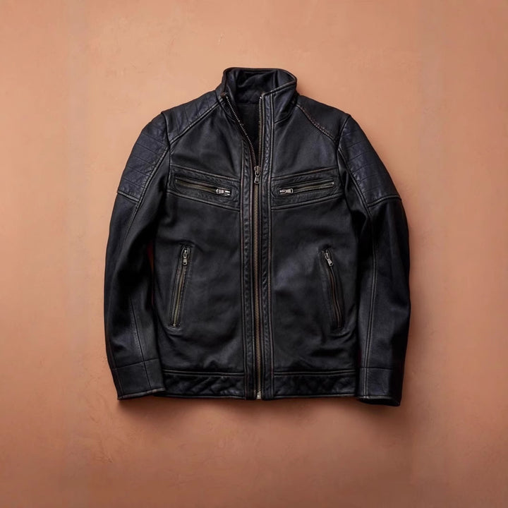 Herren Bikerjacke mit Stepp-Design und praktischen Taschen Aliams