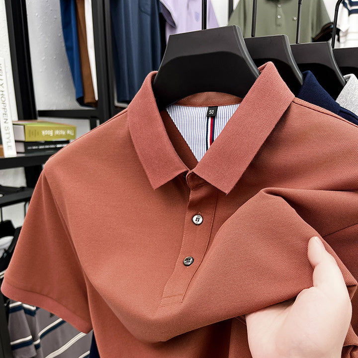 Herren Kurzarm-Polohemd mit feiner Piqué-Struktur und eleganter Knopfleiste Aliams