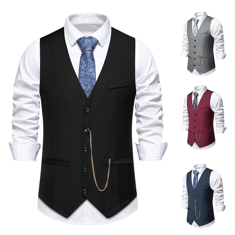 Herren elegante Anzugweste mit klassischem Schnitt und feinen Details Aliams