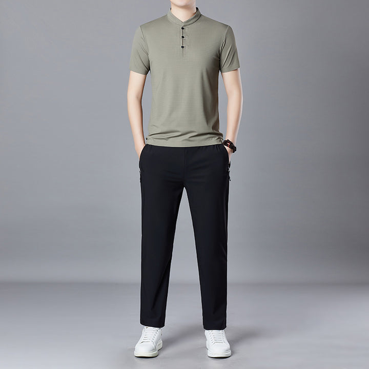 Herren sportliches Poloshirt mit Knopfleiste und modernen Akzenten Aliams