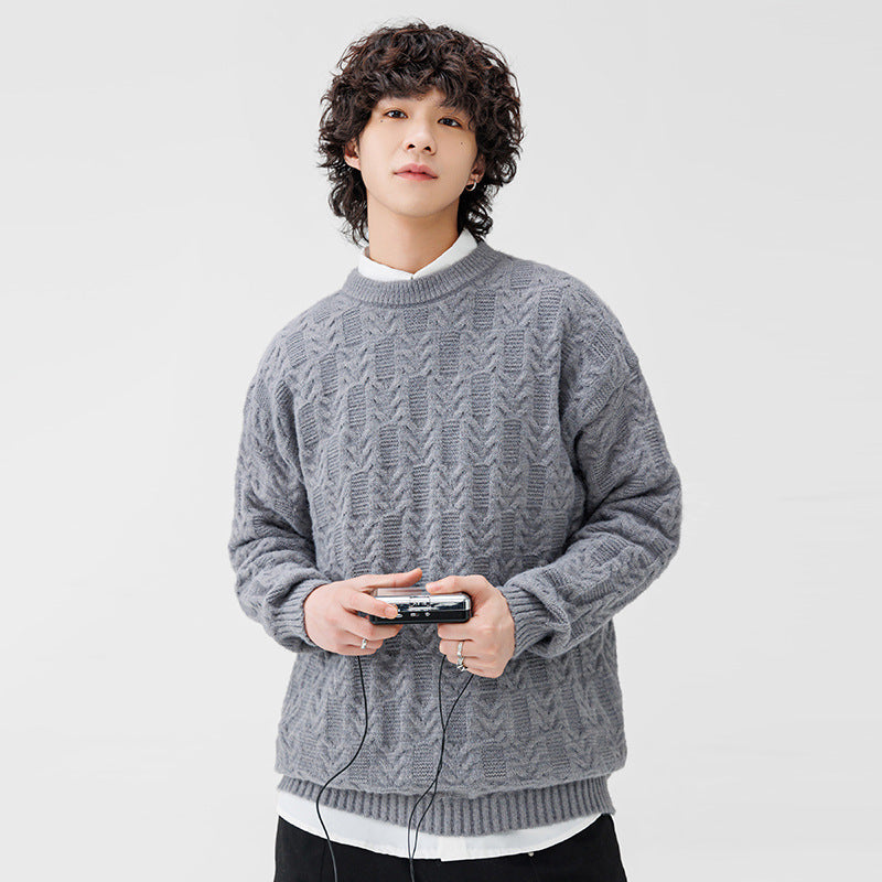 Herren Grobstrickpullover mit klassischem Muster Aliams