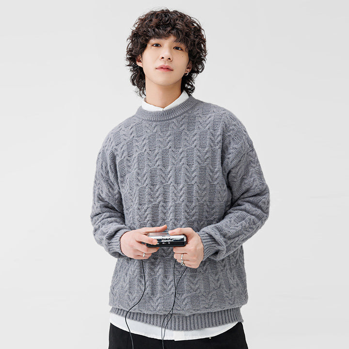 Herren Grobstrickpullover mit klassischem Muster Aliams