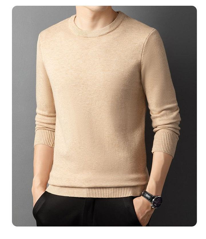 Herren eleganter Rundhals-Pullover aus feiner Baumwolle Aliams