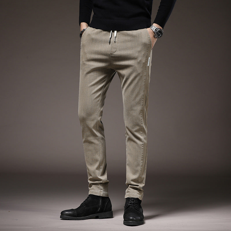 Herren bequeme Chino-Hosen mit elastischem Bund Aliams