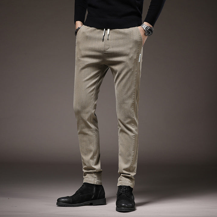 Herren bequeme Chino-Hosen mit elastischem Bund Aliams