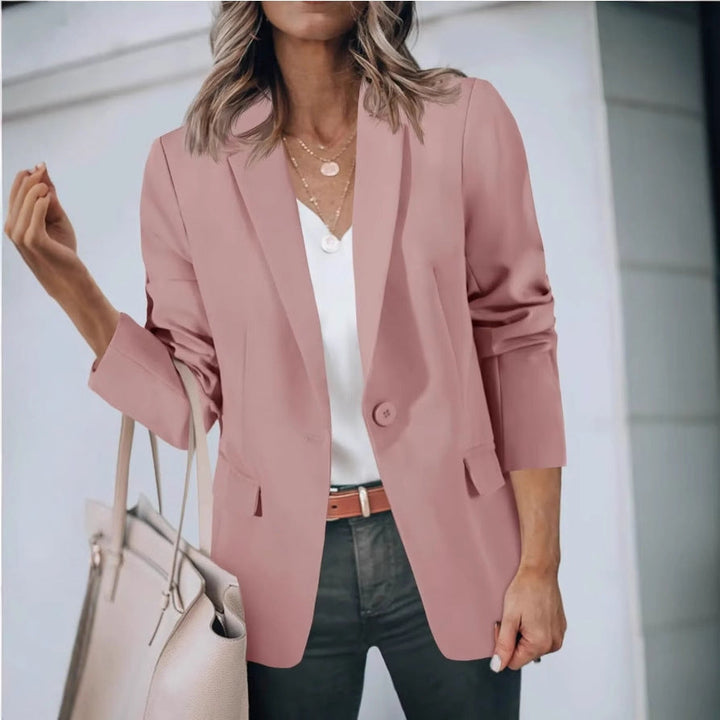 Damen Lässiger Blazer mit Elegantem Schnitt und Praktischen Taschen Aliams