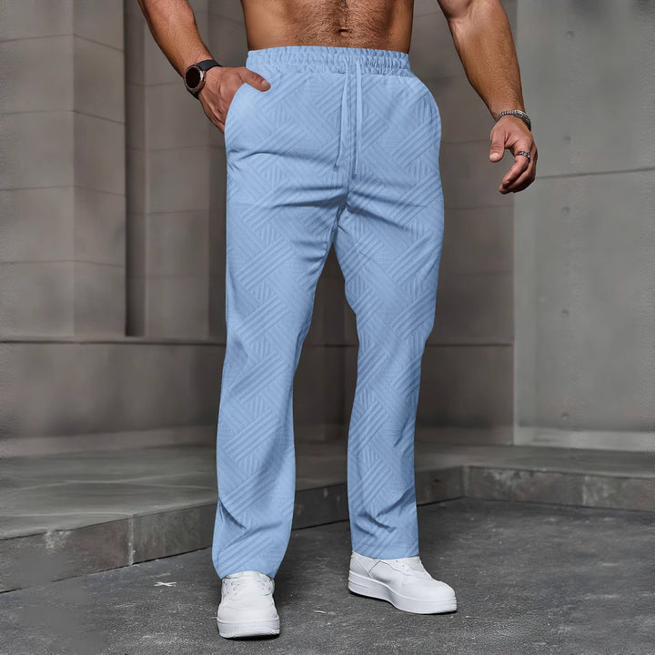 Herren Freizeithose mit elastischem Bund und strukturiertem Design Aliams