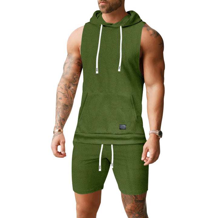 Herren Sportliches Kurzarm-Hoodie-Set Aliams