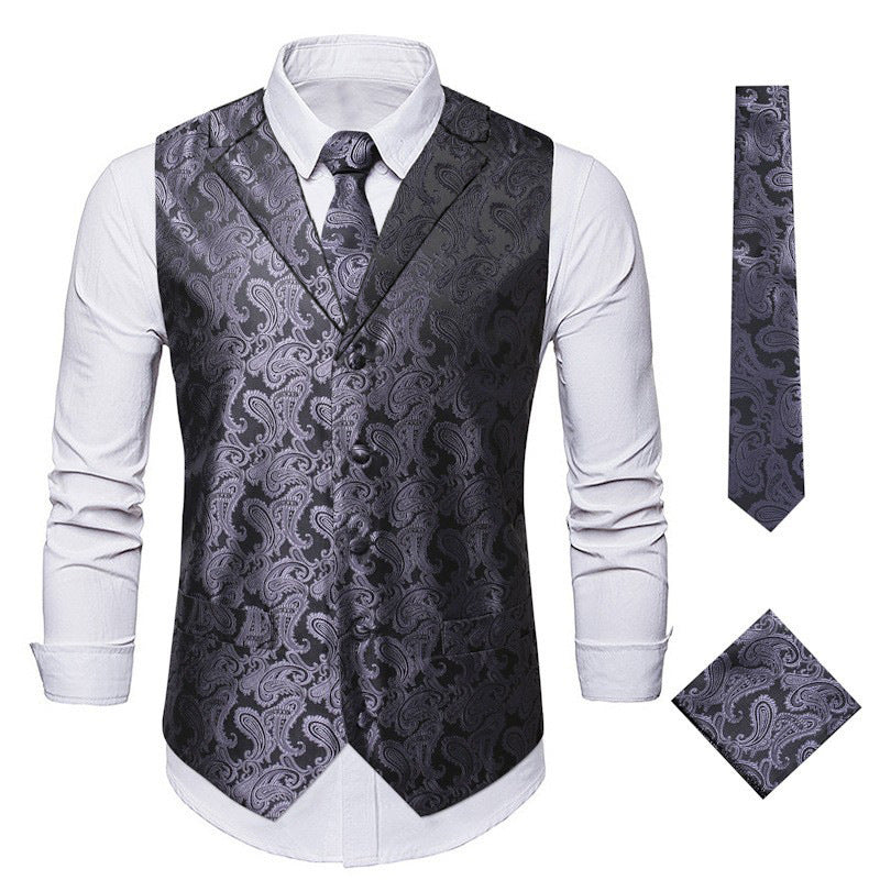 Herren elegante Weste mit Paisley-Muster Aliams
