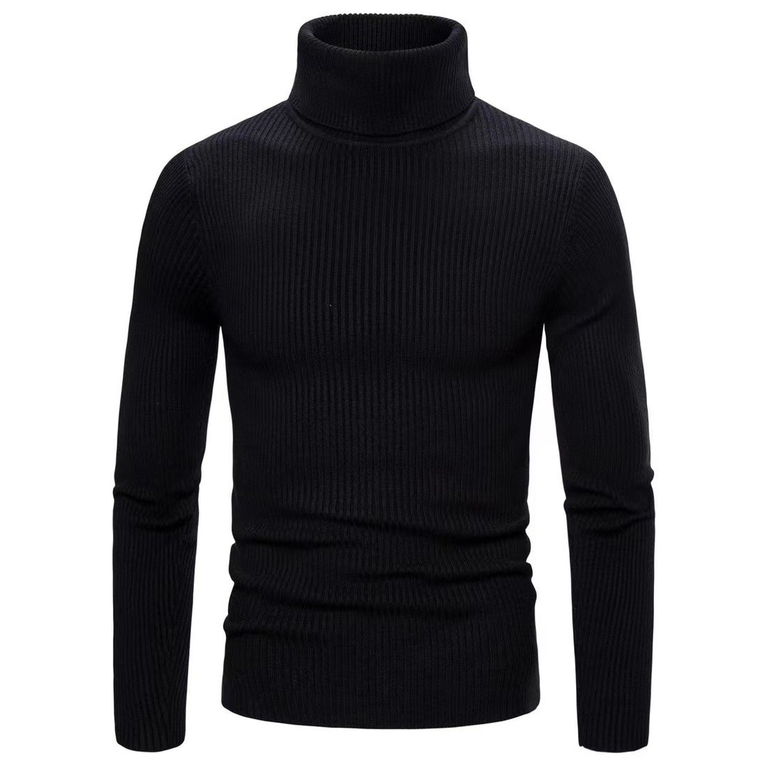 Herren Hochwertiger Rollkragenpullover aus feiner Rippstruktur Aliams