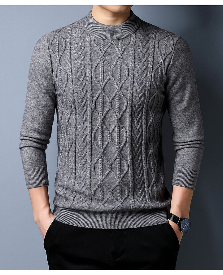 Herren Strickpullover mit strukturiertem Zopfmuster Aliams