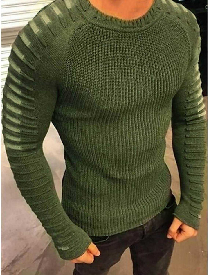 Herren stylischer Feinstrickpullover mit modischen Kontraststreifen Aliams
