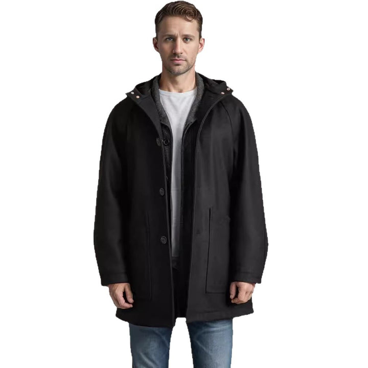 Herren elegante und kuschelige Steppjacke mit Kapuze Aliams