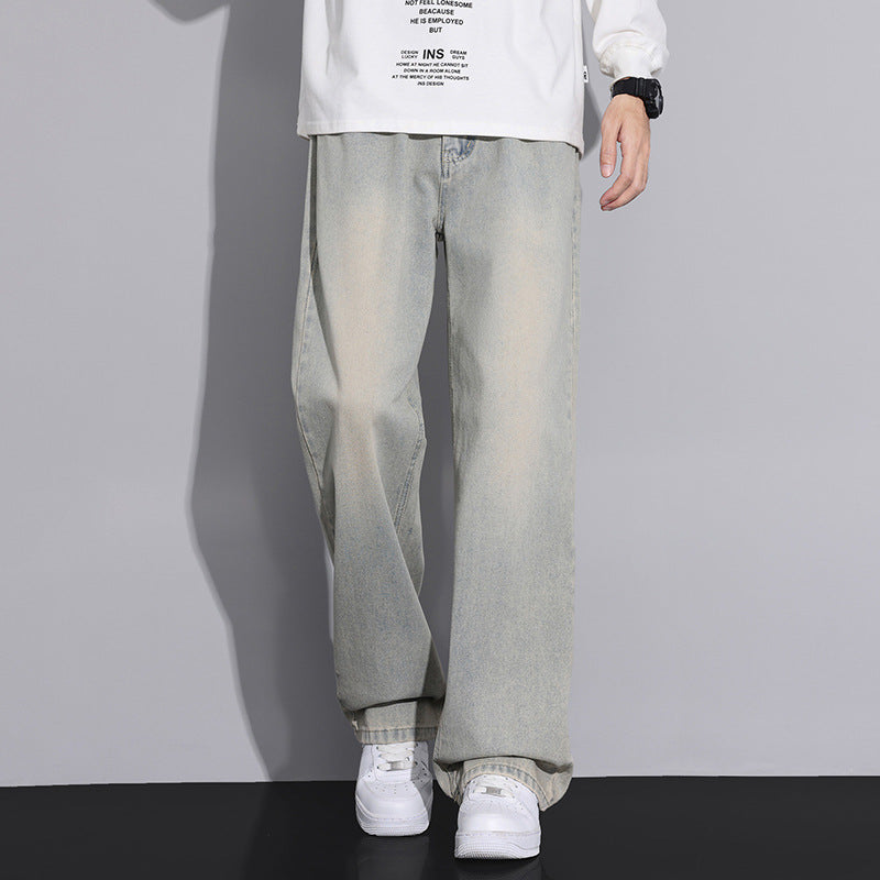 Herren weite Denim-Jeans im modernen Used-Look Aliams