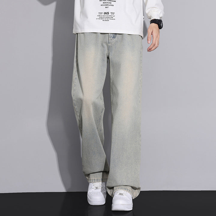Herren weite Denim-Jeans im modernen Used-Look Aliams