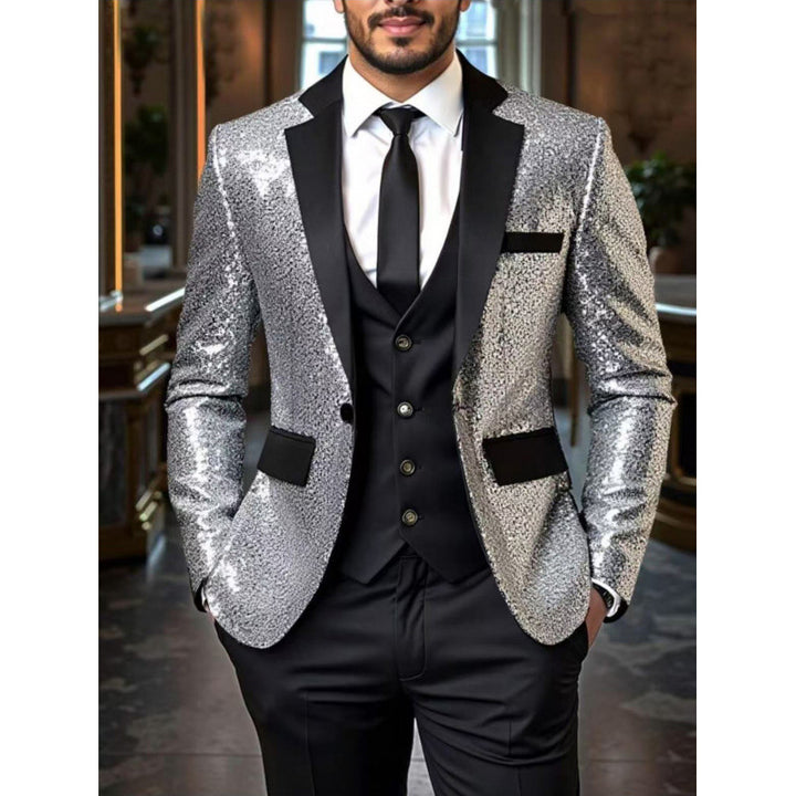 Herren Glamouröser Pailletten-Smokingblazer Aliams 1761380182