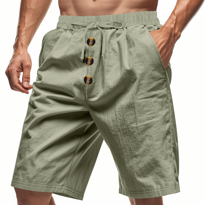 Herren Freizeit-Shorts mit dekorativen Knöpfen und elastischem Bund Aliams
