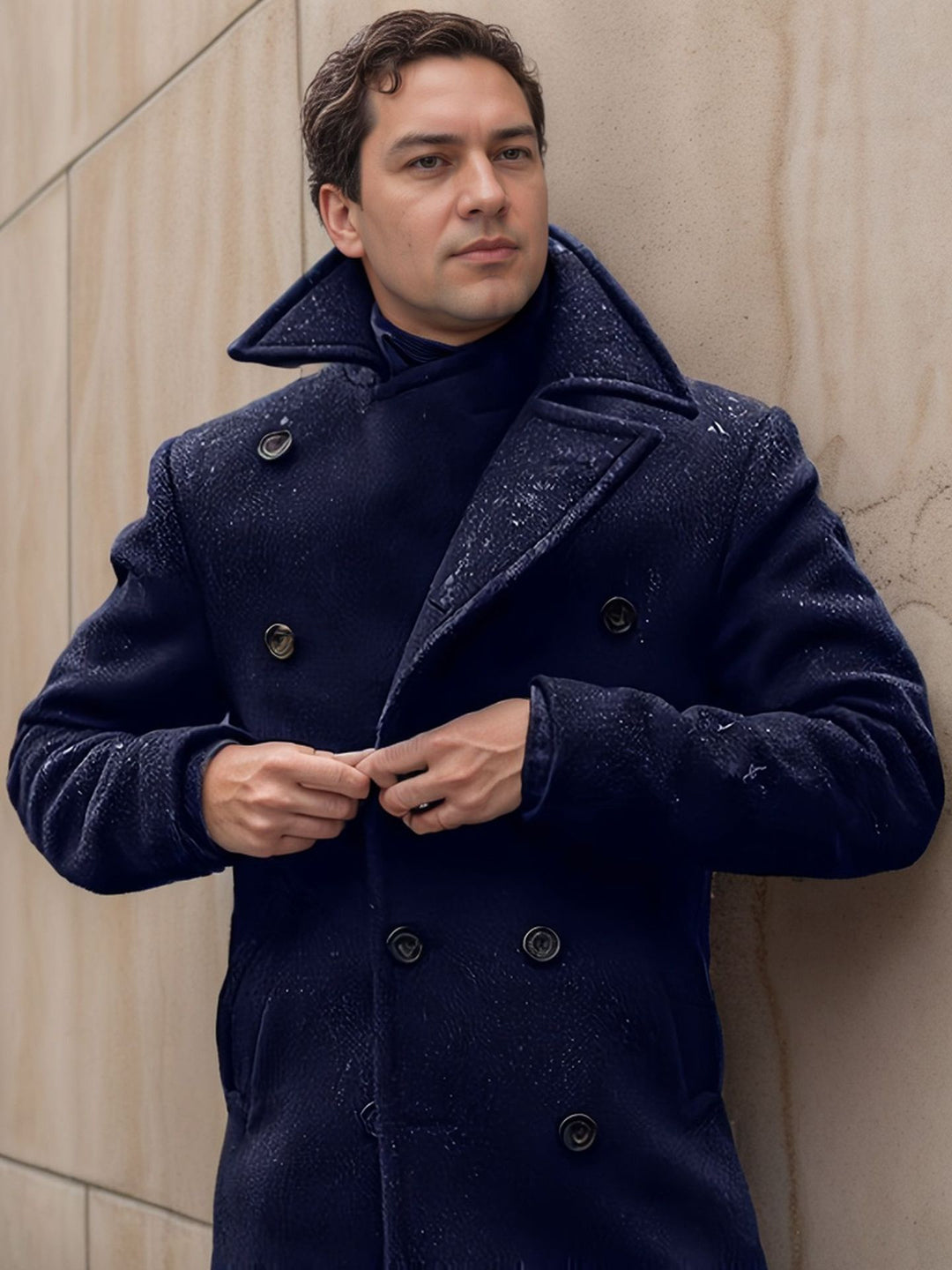 Herren eleganter, doppelreihiger Wintermantel Aliams