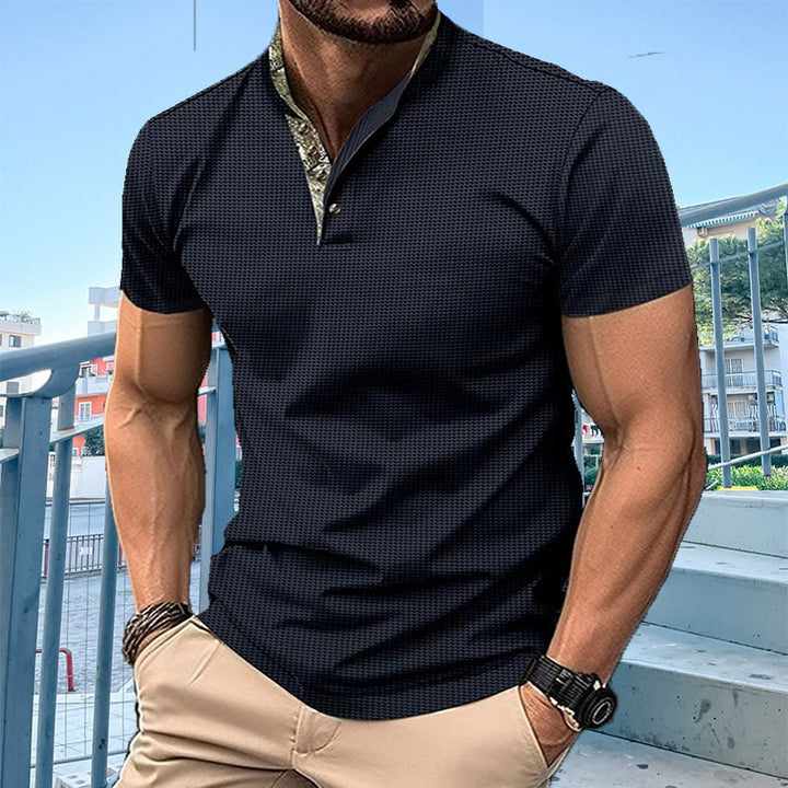 Herren Poloshirt mit modischem Kragen und strukturierter Oberfläche Aliams