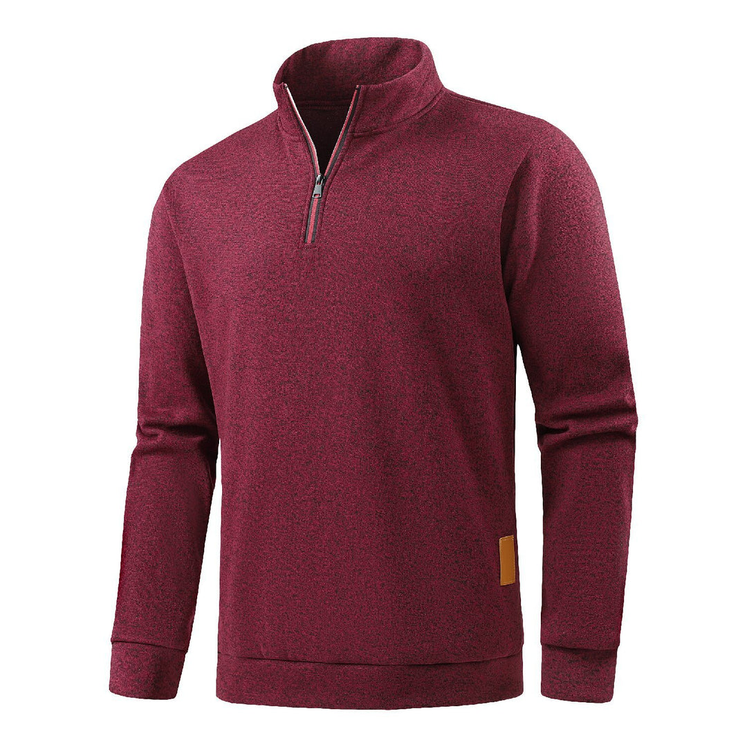 Herren Hochkragen Fleece-Pullover mit Reißverschluss Aliams