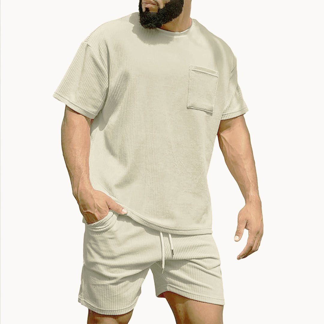 Herren Kurzarm T-Shirt und Shorts Freizeit Outfit Aliams