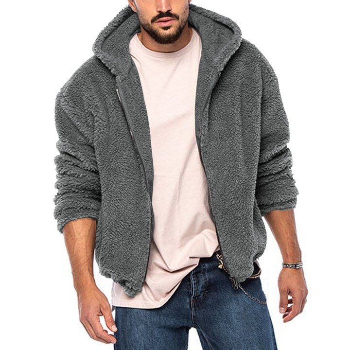 Herren Komfortable Fleecejacke mit Kapuze und weichem Innenfutter Aliams