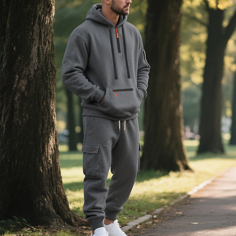 Herren sportliches Kapuzenpullover und Jogginghose Set Aliams