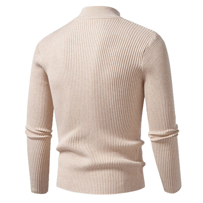 Herren eleganter Rollkragenpullover aus feinem Rippstrick Aliams