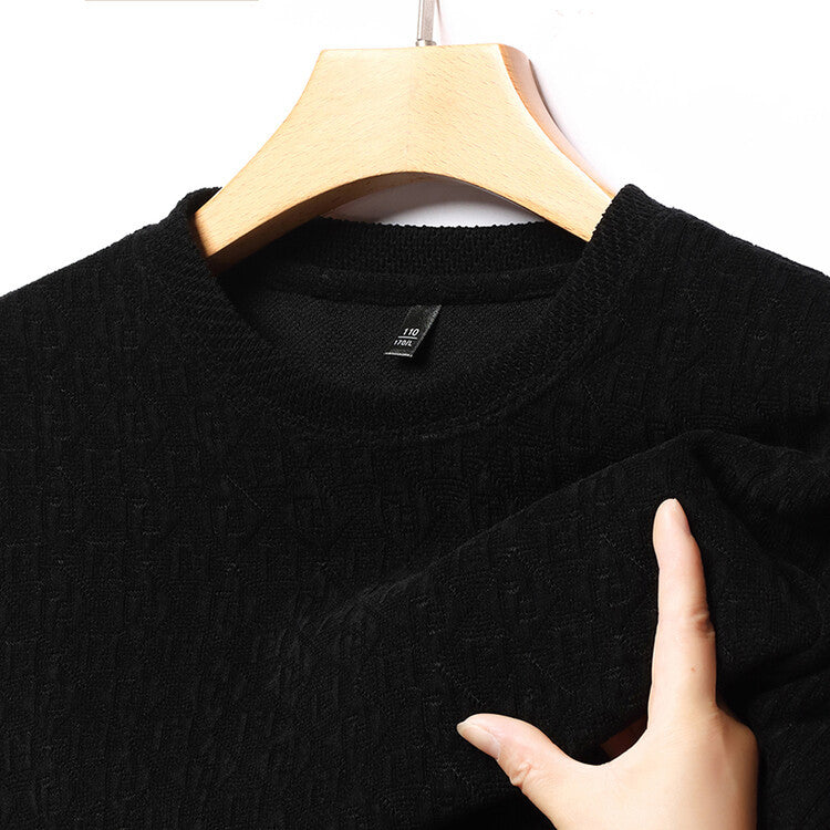 Herren hochwertiger Strickpullover mit modischem 3D-Muster Aliams