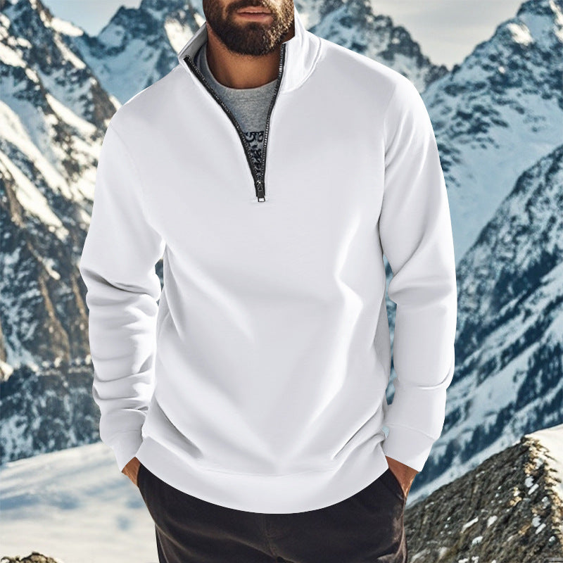 Herren Fleece-Pullover mit halbem Reißverschluss Aliams