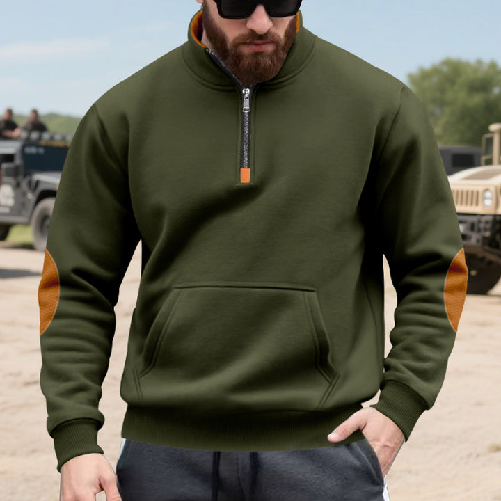 Herren Hoodie mit modischem Stehkragen und Kontrastdetails Aliams