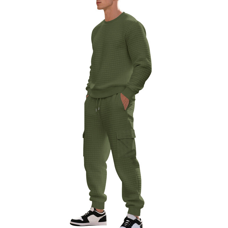 Herren Sportliches Freizeit-Set mit strukturiertem Sweatshirt und Cargo-Hose Aliams