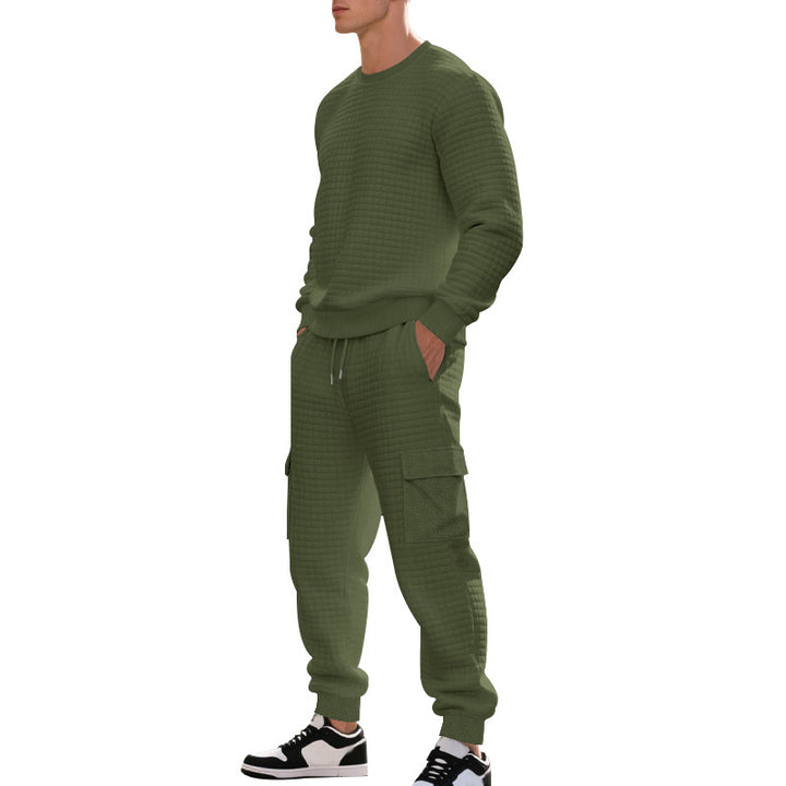 Herren Sportliches Freizeit-Set mit strukturiertem Sweatshirt und Cargo-Hose Aliams