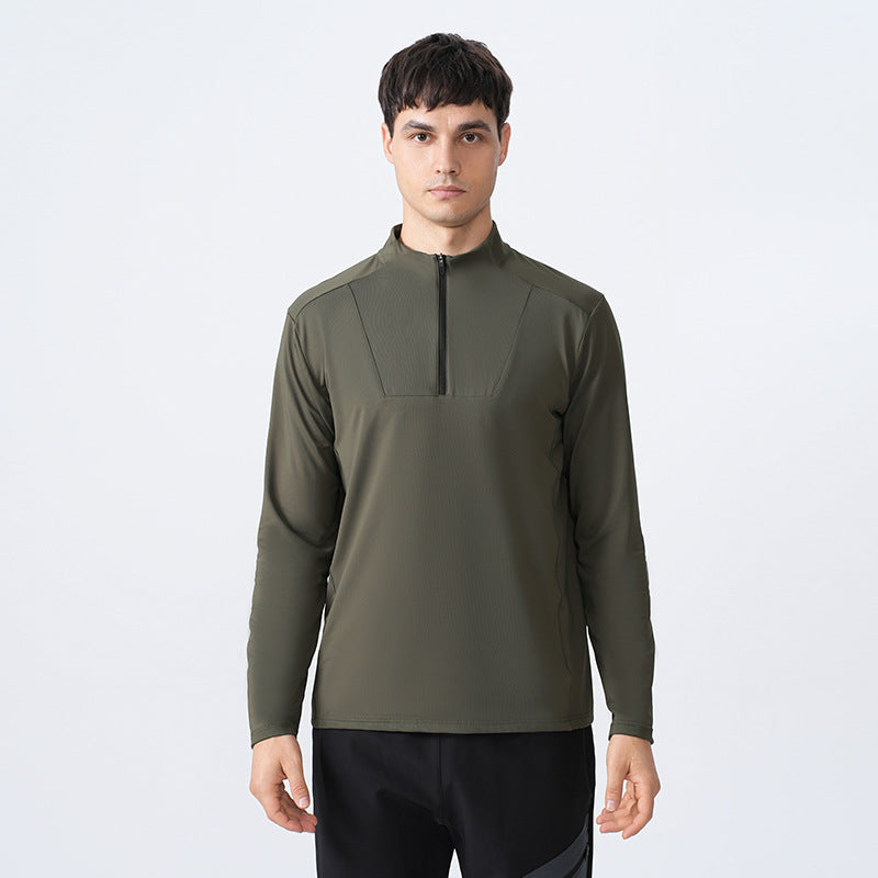 Herren Funktionsoberteil mit halbem Reißverschluss und atmungsaktivem Gewebe Aliams