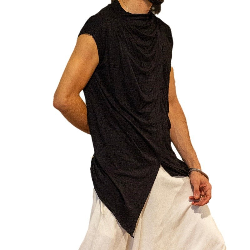 Herren asymmetrisches Kurzarm-T unique Longshirt Aliams