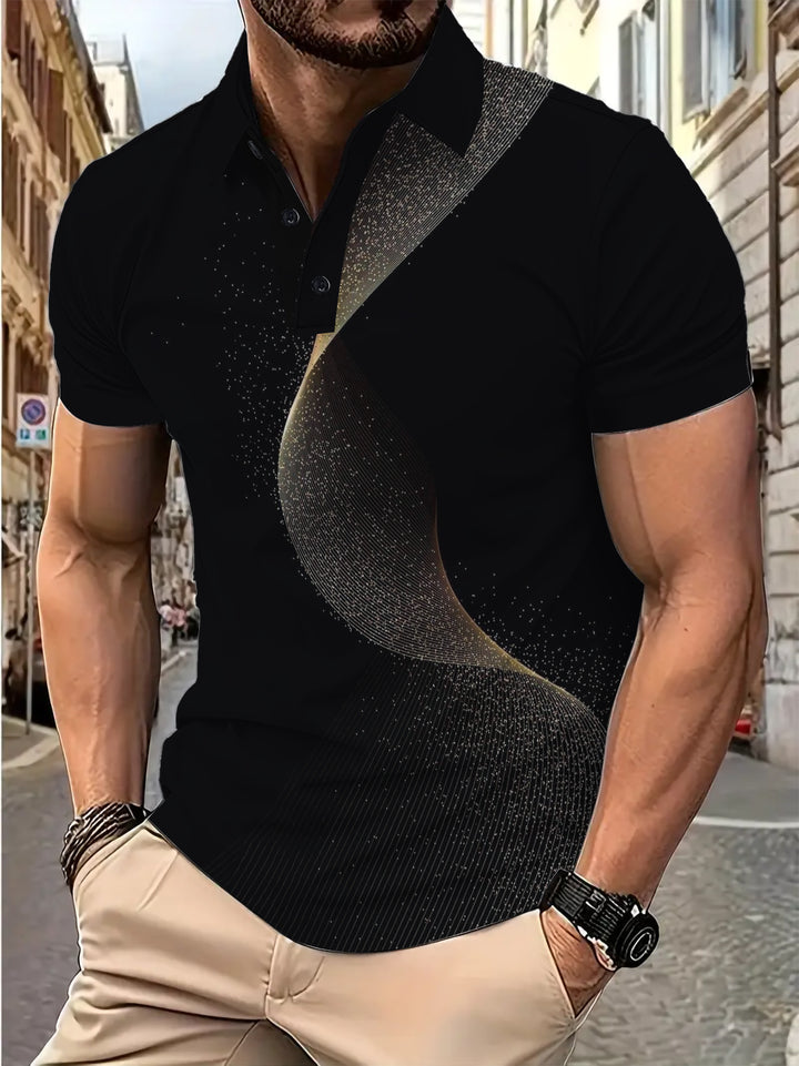 Herren Kurzarm Poloshirt mit stilvollem Grafikdesign Aliams