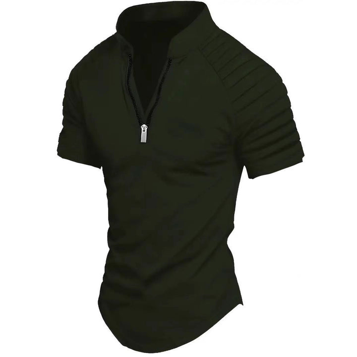 Herren Sportliches Kurzarm-Zip-Shirt Aliams