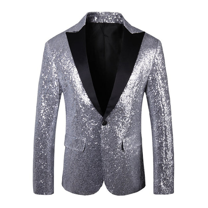 Herren Glänzender Pailletten Blazer Aliams