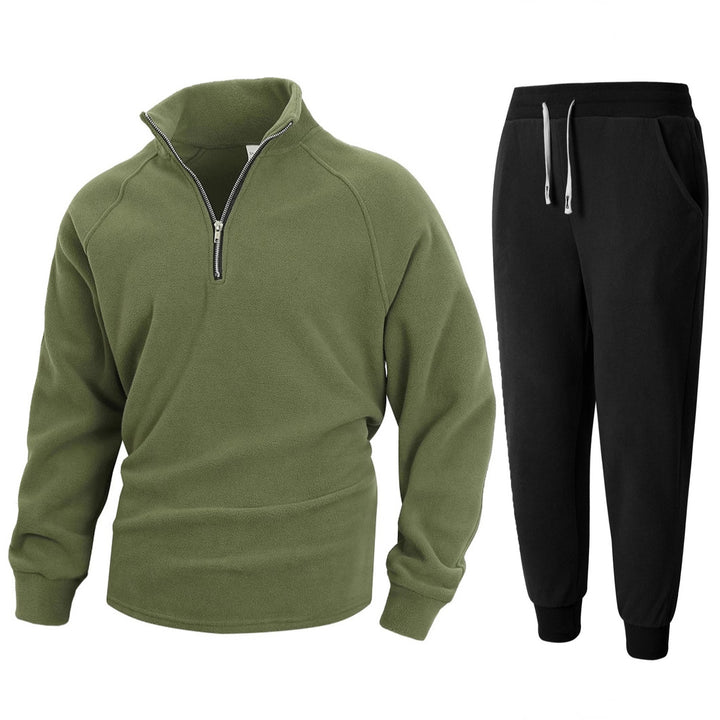 Herren Fleece-Relaxanzug mit halblangem Reißverschluss Aliams