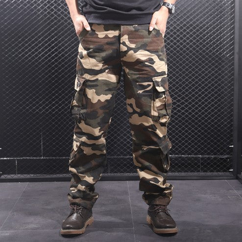 Herren Cargo-Hose mit multifunktionalen Taschen und modischem Camouflage-Design Aliams