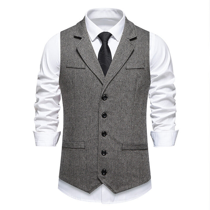 Herren elegante Weste mit geometrischem Muster Aliams