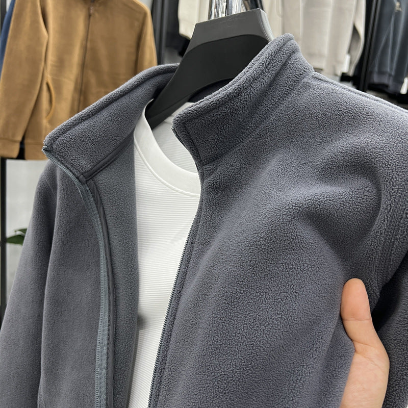 Herren Fleecejacke mit hohem Kragen und praktischen Taschen Aliams