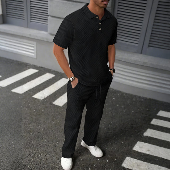 Herren eleganter Freizeitanzug mit strukturierten Details Aliams