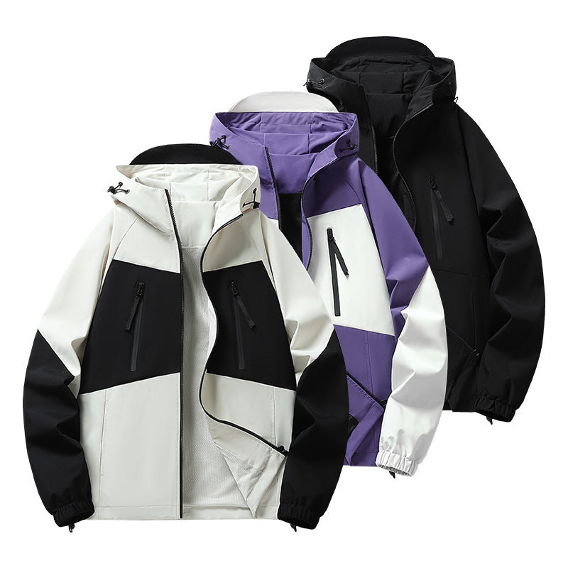 Herren Funktionsjacke mit abnehmbarer Kapuze und wasserabweisendem Material Aliams